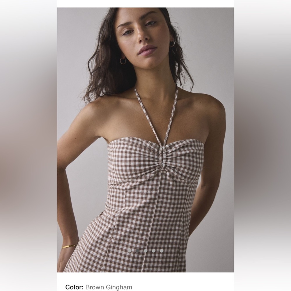 Urban Outfitters Brown Gingham Dress